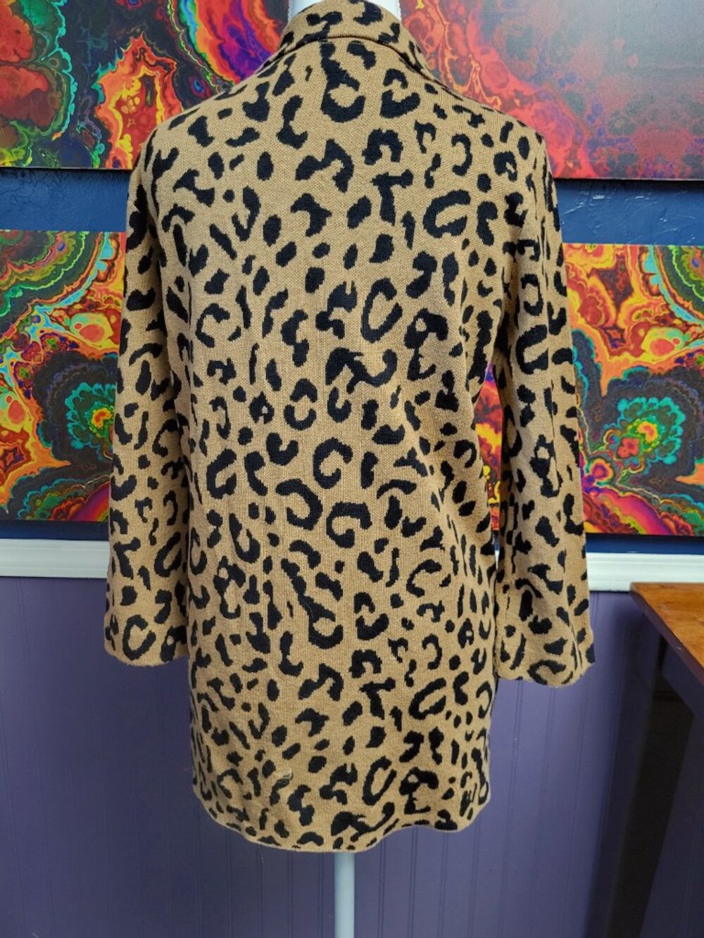 J. Crew ~ Sz XXS ~ Animal Print Cardigan Wool ~ Excellent Condition - Picture 4 of 8